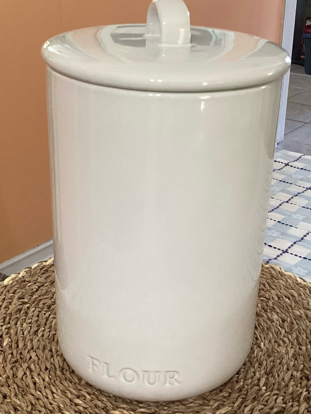 Threshold White Ceramic Kitchen Canister with Lid